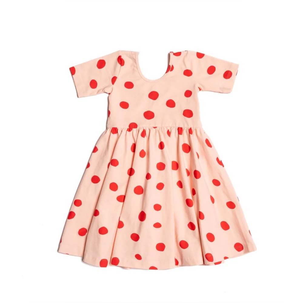 Polka Dot Kids Dress in Pink and Red
